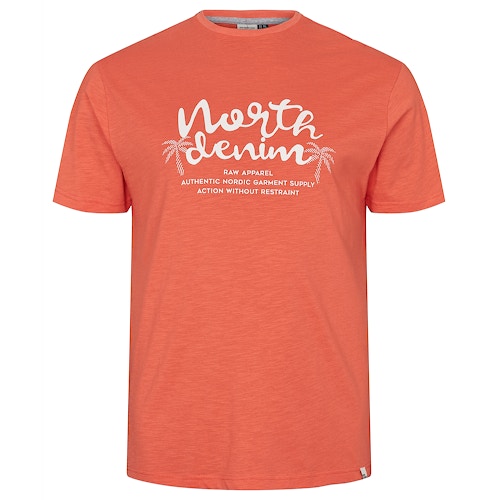 North 56°4 'North Denim' Print T-Shirt Orange